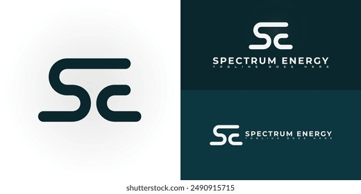 Abstract initial letter SE or ES logo in green color isolated on multiple background colors. The logo is suitable for business and technology logo design inspiration templates.