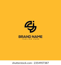 Abstrakter Anfangsbuchstabe SJ JS Logo-Designvorlage - Vektorgrafik