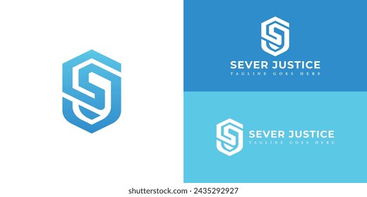 Resumen de la letra inicial SJ o JS logotipo en color azul aislado en múltiples fondos aplicados para la seguridad de seguimiento logotipo de la empresa también adecuado para las marcas o empresas tienen nombre inicial JS o SJ.