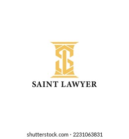 Abstract initial letter SL or LS logo in gold color isolated in white background applied for law firm logo also suitable for the brands or companies have initial name LS or SL.