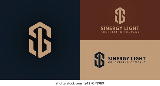 Abstract initial letter SL or LS logo in gold color isolated in blue navy backgrounds applied for business and consulting logo also suitable for the brands or companies have initial name LS or SL.