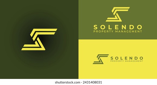Abstract initial letter SL or LS logo in yellow isolated in multiple background color applied for property management company logo also suitable for the brand or company that has initial name SL or LS