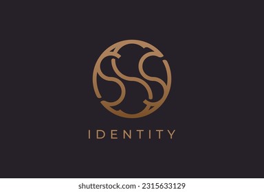 Abstract initial letter SSS logo,usable for branding and business logos, Flat Logo Design Template, vector illustration