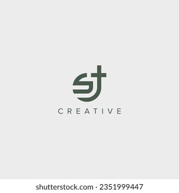 Abstract initial letter ST TS logo design template - vector.