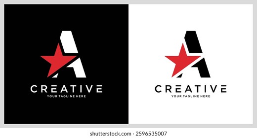 Abstract Initial Letter A Star Logo Vector