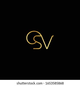 Texto resumido Plantilla de diseño del logotipo de la empresa SV o VS. logotipo vectorial para la empresa.