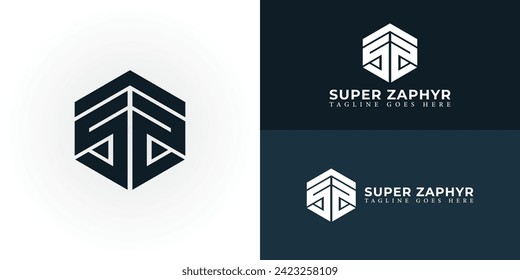 Abstract initial letter SZ or ZS logo in deep blue color isolated in white background applied for real estate developer logo also suitable for the brands or companies have initial name ZS or SZ.