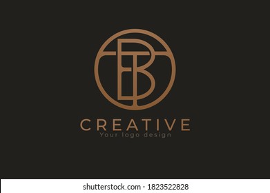 Abstract initial letter T and B logo,usable for branding and business logos, Flat Logo Design Template, vector illustration