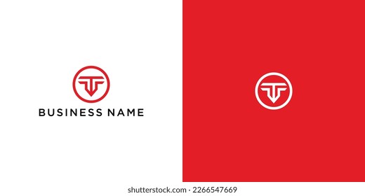 Abstract initial letter T F, FT logo design