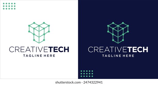Abstractas letra inicial T inspiration logo con estilo de tecnología, Inspiración de diseño, Vector