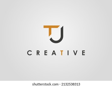 Abstract Initial Letter T and J Logo. Geometric Line Shapes TJ JT Letter Isolated on White Background. Suitable For Business and Branding Logos. Flat Design Vector Template Elements