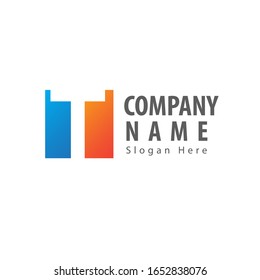 Abstract Initial Letter T Logo with Square Element. Design Vector logo For Company. 