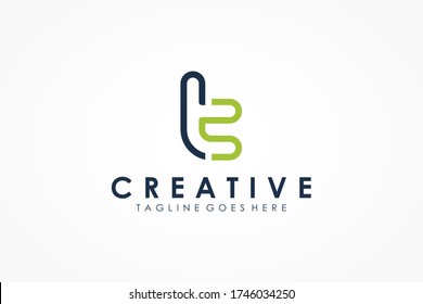 Abstract Initial Letter T Logo. Blue Green Linear Rounded Style isolated on White Background. Usable for Business and Technology Logos. Flat Vector Logo Design Template Element.