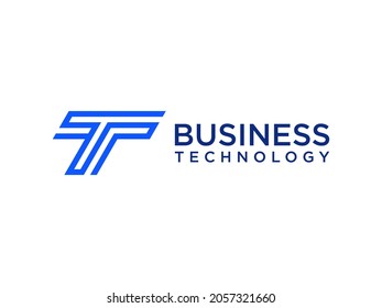 Abstract Initial Letter T Logo. Blue Geometric Shape Origami with Cutout Style isolated on White Background. Usable for Business and Branding Logos. Flat Vector Logo Design Template Element.