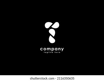 Abstract Initial Letter T Logo. Flat Vector Logo Design Template Element.