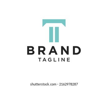 Resumen del logotipo de la letra inicial T. Forma geométrica verde Escudo de forma militar Estilo de Origami aislado en fondo blanco. Elemento de plantilla de diseño de logotipo de vectores planos.