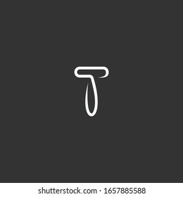 Abstract initial letter T, minimal awesome professional logo design template - Vector