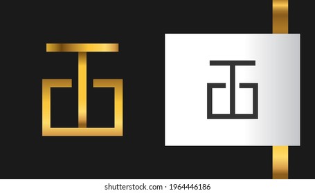 Abstract Initial Letter T and U Logo in Gold Gradient with Line Style. Usable for Business and Technology Logos
