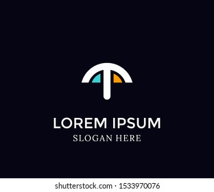 Abstract Initial Letter T umbrella  Logo vector Design Template