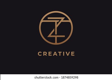 Abstract initial letter T and Z logo,usable for branding and business logos, Flat Logo Design Template, vector illustration