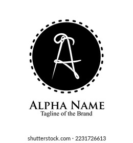 Abstract Initial Letter A for Tailor logo, thread and needle. vector illustration best logo design.