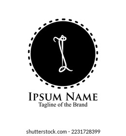 Abstract Initial Letter A for Tailor logo, thread and needle. vector illustration best logo design.