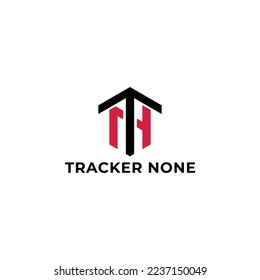 Abstract initial letter TN or NT logo in black-red color isolated in white background applied for construction consulting logo also suitable for the brands or companies have initial name NT or TN.