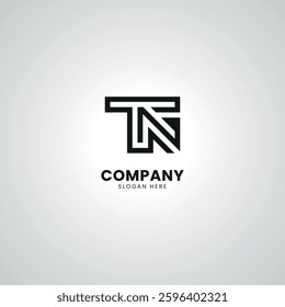 Abstract Initial Letter TN NT Modern Unique Logo Design.