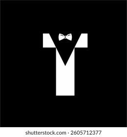 Abstract initial letter TY logo design with tie.
