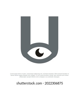 Abstrakter Anfangsbuchstabe U mit Auglogos-Design. Vektorgrafik