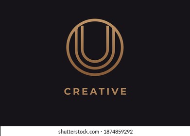 Abstract initial letter U and U logo,usable for branding and business logos, Flat Logo Design Template, vector illustration