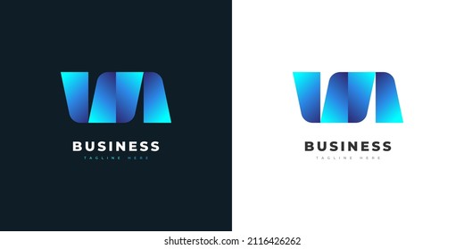 Abstract Initial Letter U and N Logo Design in Blue Modern Gradient. UN Logo Design for Business and Technology Logos