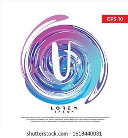 abstract initial letter u watercolor logo. modern icon, template design