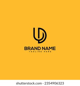 Abstract initial letter UD DU logo design template - vector.