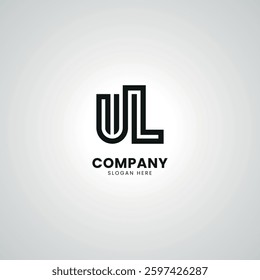 Abstract Initial Letter UL LU Modern Minimal Unique Logo Design Vector.