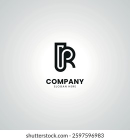 Abstract Initial Letter UR RU Modern Unique Logo Design Vector.