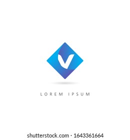 Abstract Initial Letter V Logo With Kite Element. Design Vector template