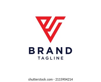 Abstract Initial Letter V Logo. Red Shape Geometric Origami Style isolated on White Background. Usable for Business and Branding Logos. Flat Vector Logo Design Template Element.