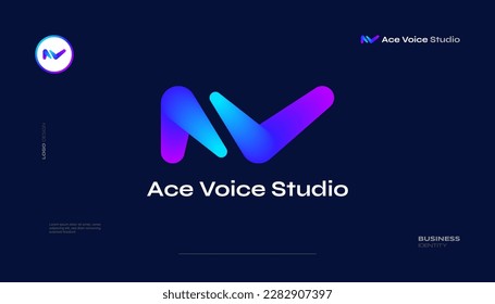 Resumen Diseño del logotipo de la letra inicial A y V con un estilo de gradiente de mezcla colorido. Logotipo de carta AV adecuado para el logotipo de negocios y tecnología
