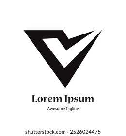 Abstract initial letter V logo design template. Icon for business of luxury, elegant, simple.