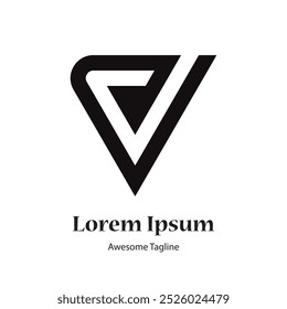 Abstract initial letter V logo design template. Icon for business of luxury, elegant, simple.