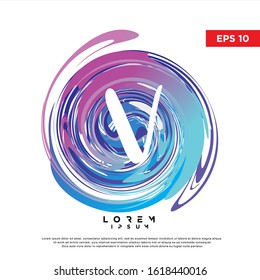 abstract initial letter v watercolor logo. modern icon, template design
