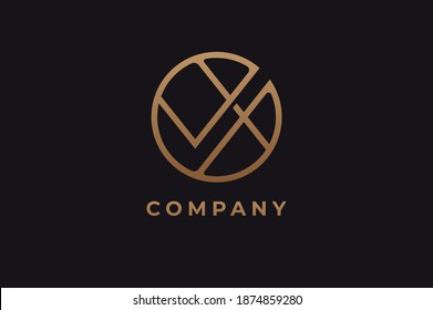 Abstract initial letter V and X logo,usable for branding and business logos, Flat Logo Design Template, vector illustration