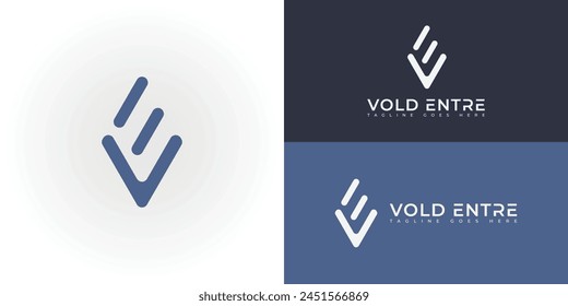 Abstract initial letter VE or EV logo in purple color isolated on multiple background colors. The logo is suitable for business and consulting company logo icons to design inspiration templates.