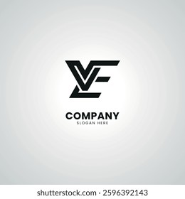 Abstract Initial Letter VE EV Modern Unique Logo Design Vector.