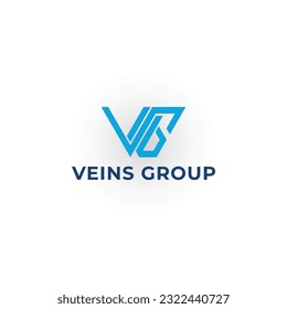 Resumen de la letra inicial del logotipo VG o GV en color azul aislado en fondo blanco. VG, primer vector del logotipo del triángulo, eps 10. Letra azul triangular logotipo VG para la inspiración de diseño del logo de la propiedad inmobiliaria.