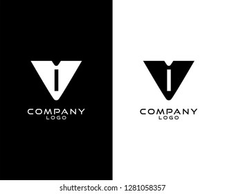 Abstract Initial letter vi, iv company logo design template. vector logo for company