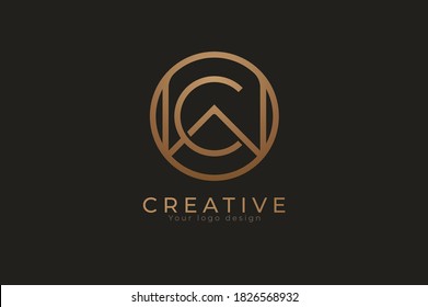 Abstract initial letter W and C logo, usable for branding and business logos, Flat Logo Design Template, vector illustration