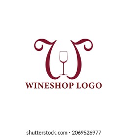 Abstract Initial Letter W combines with wine glass applied for Wine Shop logo design inspiration. Wine Glass Initial Letter W Negative Space Logo Design Inspiration