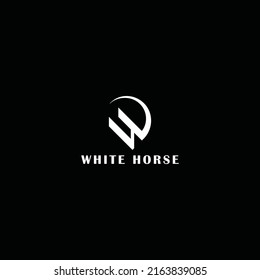 abstrakter Anfangsbuchstabe W- und H-Logo in weißer Farbe einzeln auf schwarzem Hintergrund für das Logo des Tenniscoaching-Programms, das auch für Marken oder Unternehmen mit Anfangsnamen WH oder HW geeignet ist